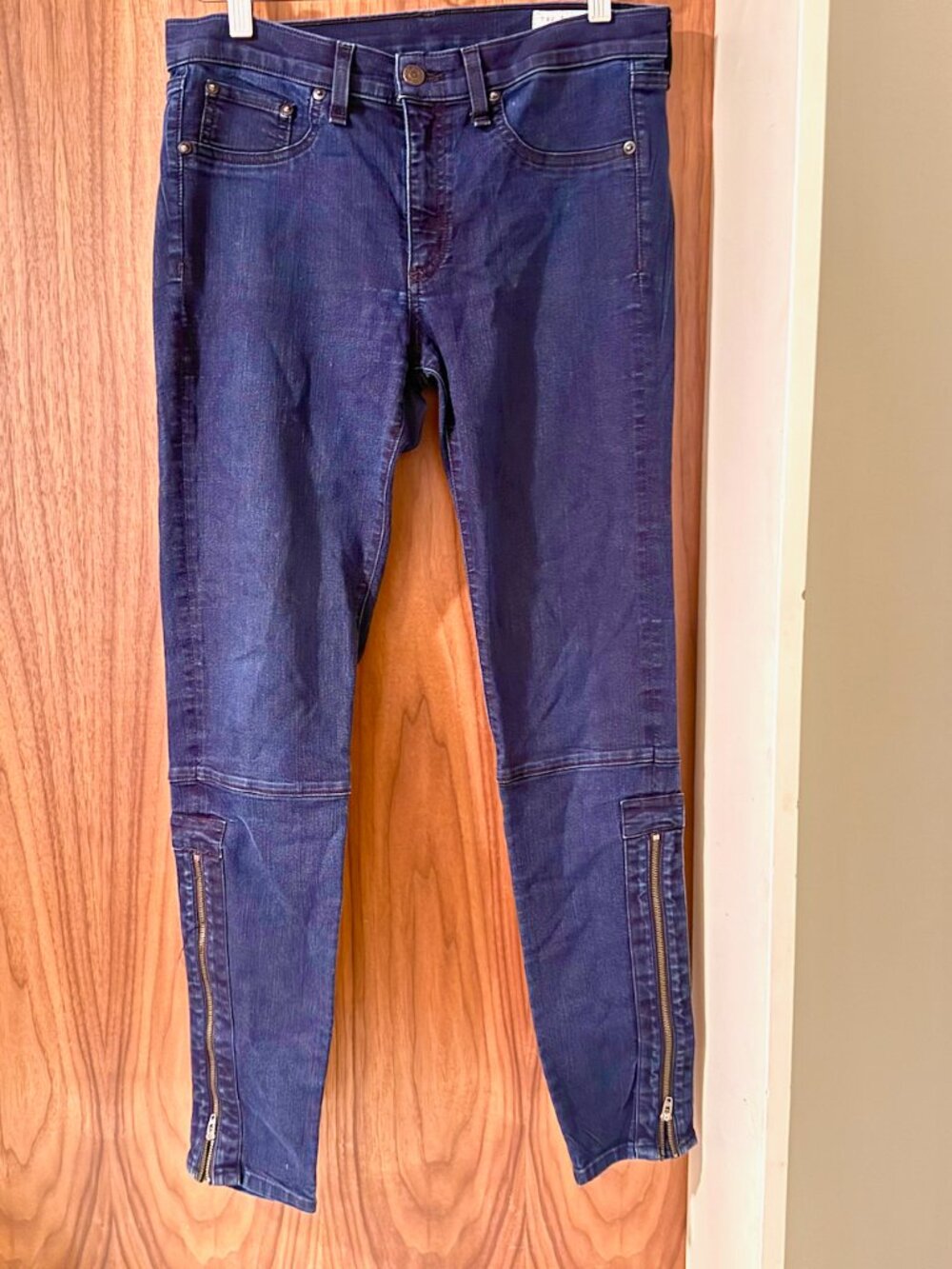 rag & bone Side Leg Zipper Skinny Jean in Midnight dark wash size 30.